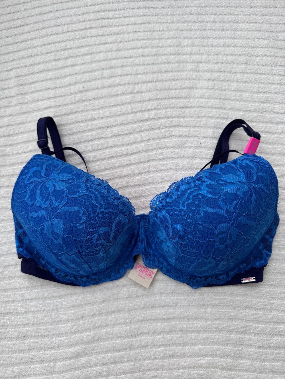 VICTORIA’S SECRET PINK | NWT Royal Blue Lace Push-Up Bra 34D
